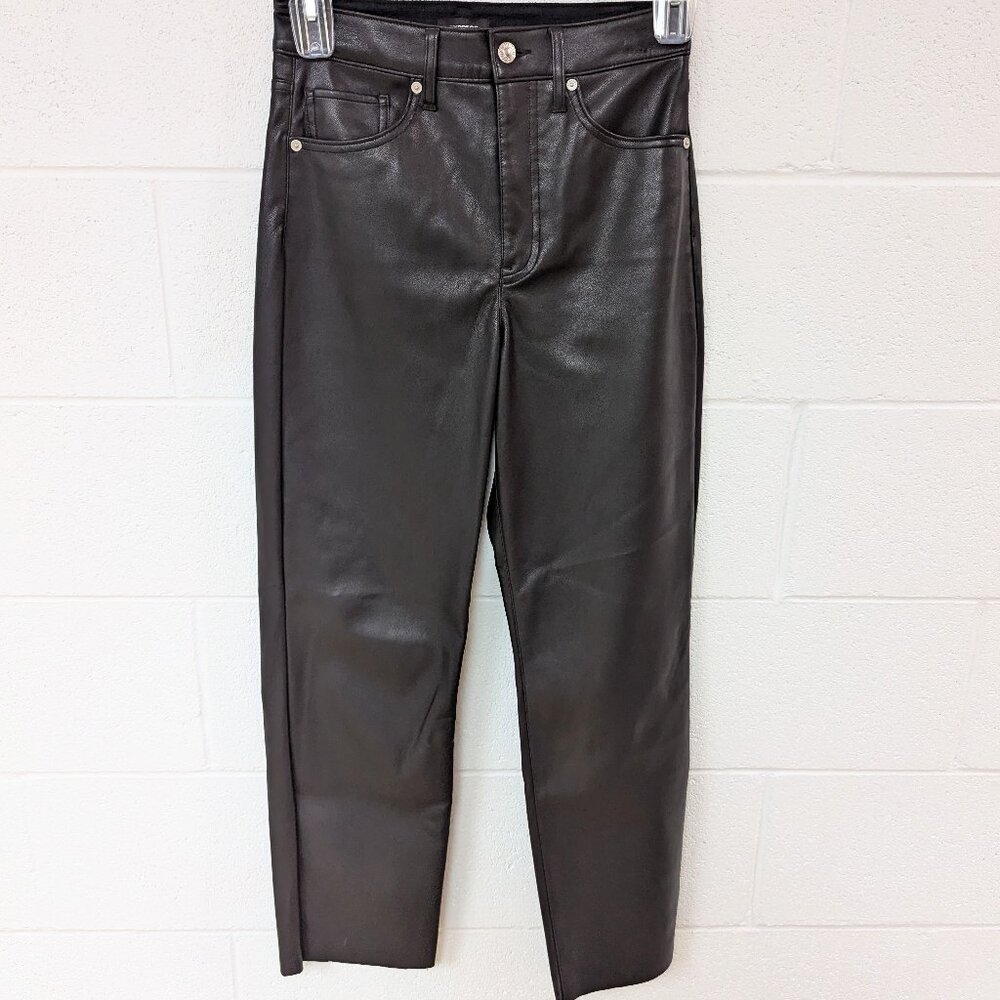 Express Faux Leather Modern Straight Pants, 4R